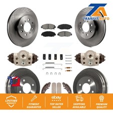 Disc Brake Rotor Semi-Metallic Pad & Drum Front Rear Kit (9Pc) For Honda Insight
