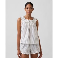 NWT Gap Ruffle Poplin PJ Top Size M