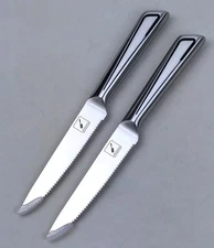 2pc imarku 4.5" Serrated STEAK Knives, High-Carbon Stainless Blade, J-HOOK, New
