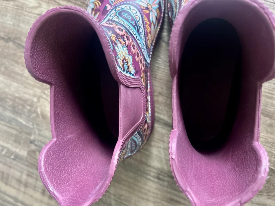 Botas de Lluvia Vera Bradley Talla 9 Por Totes Carson Granate Cachemira Impermeables Foto 4 de 4