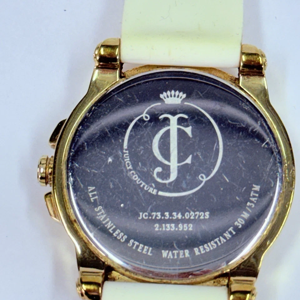Juicy Couture Ladies Watch White Gold Crown Swarovski Crystals Water Resistant - image 3 of 4