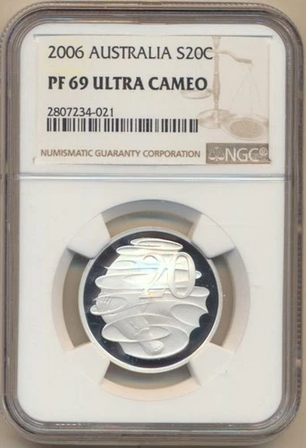 Australia: 2006 20c Silver Proof Platypus PF69 Ultra Cameo NGC Slabbed
