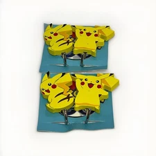 Wooden Pokémon  Pikachu Wall Hooks Bedroom Decorative Key Hooks Stick On 4 Pc