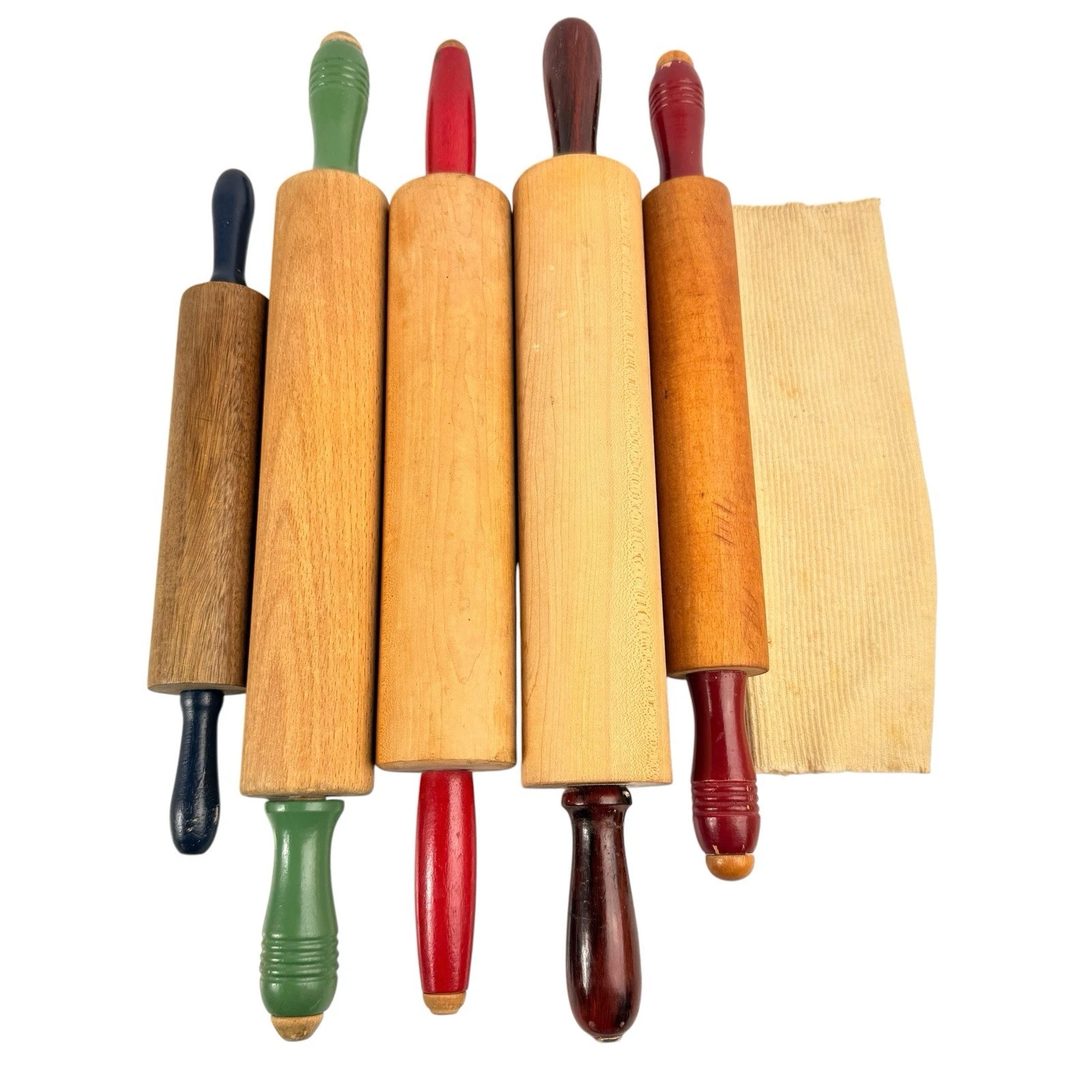 Vintage Wooden Rolling Pins Lot of 5 Red Green Painted Handles Farmhouse Baking
Opens in a new windo