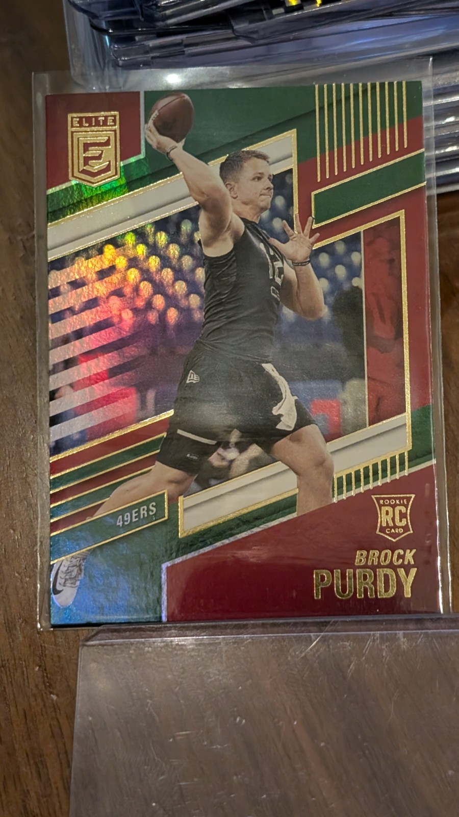 BROCK PURDY 2022 PANINI DONRUSS ELITE #185 GREEN PRIZM (RC)