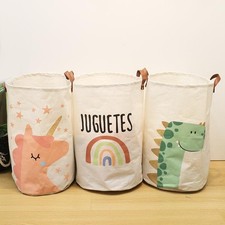 Large Capacity Baby Items Basket Diaper Caddy Organizer Folding Cartoon Printed