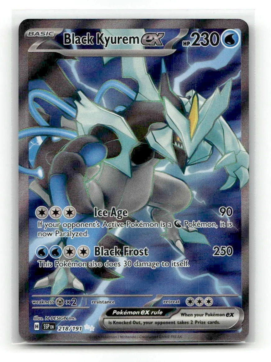 218 191 pokemon card Schwarzes Kyurem Ex Full Art 218/191 DE When Pokemon Black Kyurem ex 2024 Scarlet
