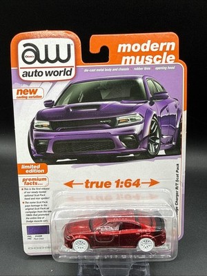 2024 Auto World AW Modern Muscle CHASE RED 2023 DODGE CHARGER R/T SCAT PACK LOOK