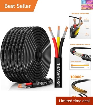 14 Gauge Wire 3 Conductor Electrical Wire, 14 AWG Tinned Copper Stranded PVC ...