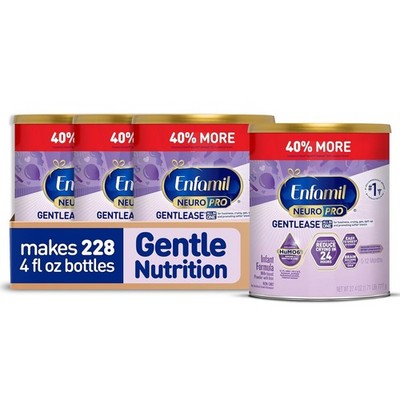 Enfamil NeuroPro Gentlease Infant Formula 27.4oz X 4 Powder Exp 11/27 BIG CAN d