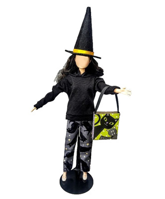 OOAK Witch Halloween Black Cat Pants Clothes for 11.5  Fashion Dolls 1:6 NO DOLL