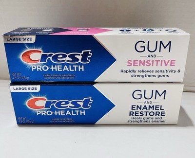 Lot Of 2 Crest Pro-Health Gum & Enamel Restore & Sensitive 4.8oz Exp 2028