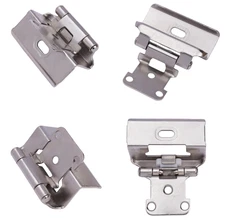 Decobasics 25 Pairs (50) 1/2" Overlay Full Wrap Self Closing Hinges Satin Nickel