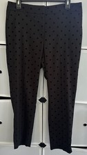 Talbots Hampshire black velvet polka dot ankle pant size Petite 10