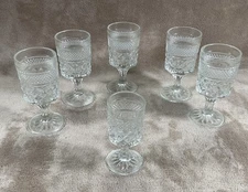 Vintage Anchor Hocking Wexford Stemmed Goblets Set Of 6 - 5.5” & 4.5” Glasses