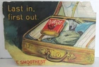Velvet Tobacco Cardboard Sign w Pocket Tin Last In First Out The Smoothest