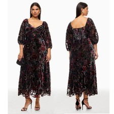 Anthropologie Hutch Velvet Burnout Floral Cami Dress L Midi Wedding Event NWT