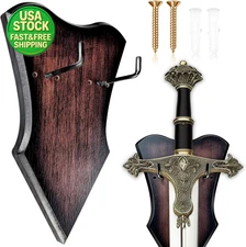 Sword Plaque Wall Mount Vertical Display Holder Adjustable Stand Bow Axe Dagger