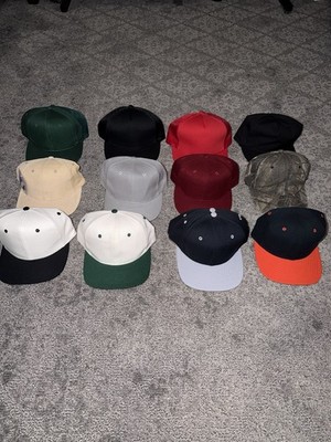 Vintage Blank SnapBack Lot of 14 Youngan New Era KC Otto Cap Logo 7 Sample Hat