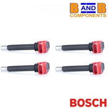 Image of BOSCH IGNITION COILS SET OF 4 0 221 604 800 AUDI VW PORSCHE 06D905115 A5114