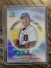 2020 BOWMAN CHROME ISAAC PAREDES DAWN OF GLORY REFRACTOR BASEBALL CARD Tigers