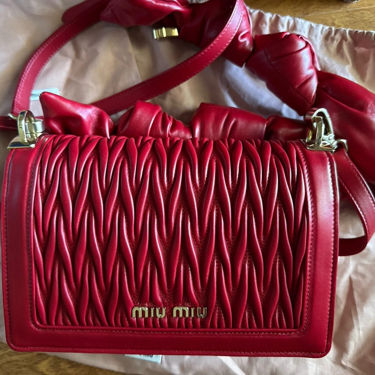 Red Leather Exterior Miu Miu Bags & Handbags for Women for sale | eBay