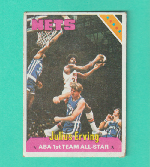 1975 TOPPS # 300 JULIUS ERVING NEW JERSEY NETS EX