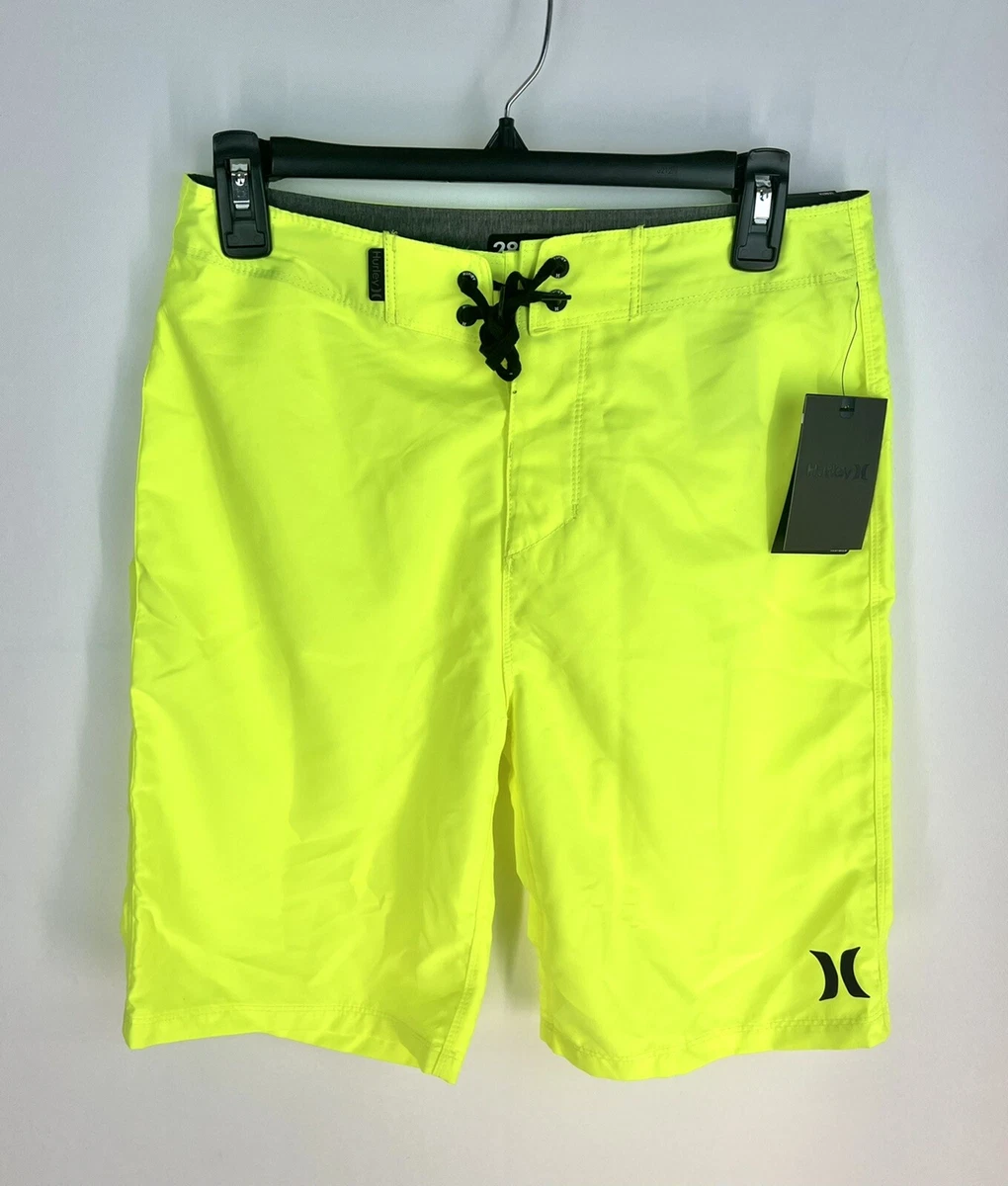 Hurley Men s One And Only 21 Inch Neon Yellow Board Shorts Size 28