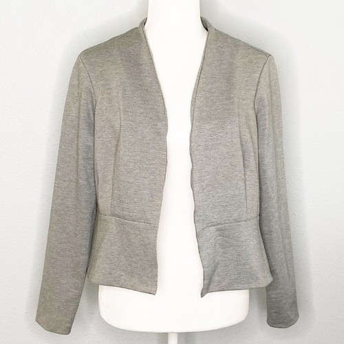 ASOS Womens Blazer Gray Knit Peplum 