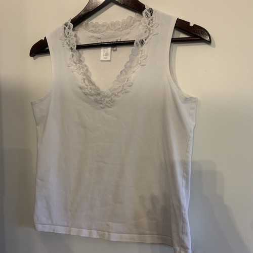 Haut Brodé Coldwater Creek - Blanc, Taille XS (4-6) - Occasion Très Bon état