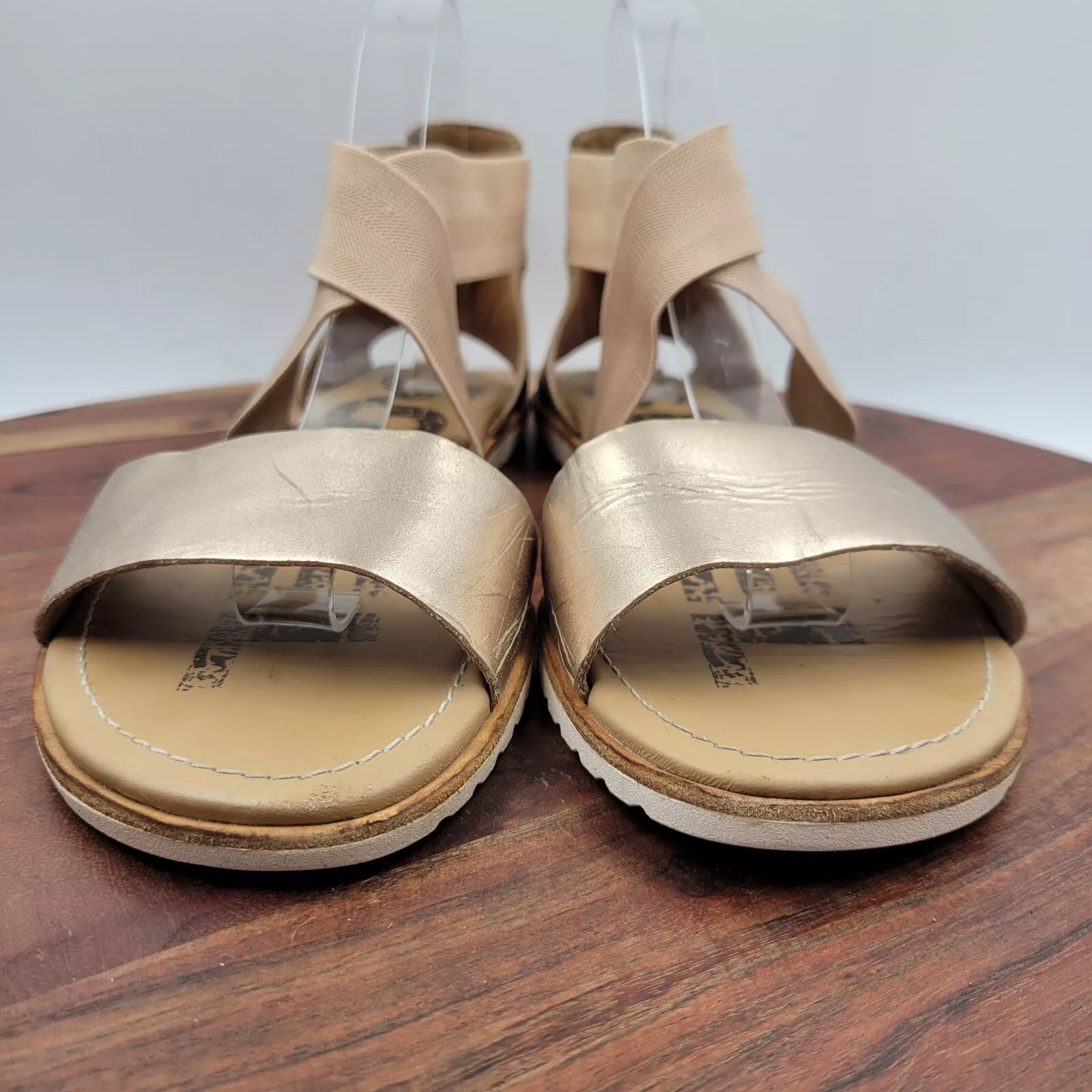 sorel ella leather cross ankle strap strappy shoes