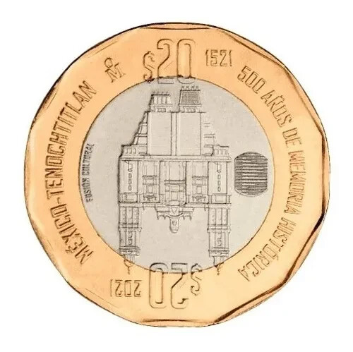 $ 20 Pesos 500 años de memoria histórica de México-Tenochtitlan envio gratis !! - Picture 1 of 3