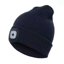 Beanie Hat with LED Light USB Rechargeable Headlamp and FREE Glow Bracelet