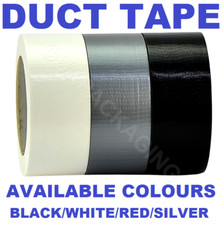 Duck Duct Cloth Waterproof Gaffer Gaffa Tape Black White Silver Red 48mm X 50m 