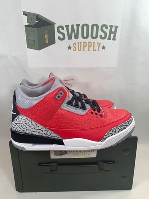 Nike Air Jordan 3 Retro Se Sz 8 Fire Red Cement Grey Black Og Ck5692 600 Ebay