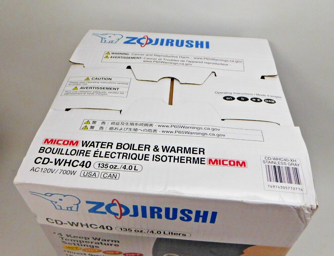 Zojirushi CDWHC40 Water Boiler and Warmer 4 Liters 135 oz