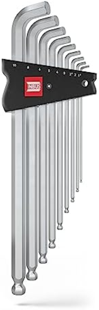 INBUSÂ® 70211 Set Chiave a Brugola 9pz, 1.5â€"10mm, con 100Â° Winkel & Testa a S