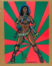 Barbara Vintage Poster Blacklight Pro Arts 1977 Warrior Woman Velvet 1970s