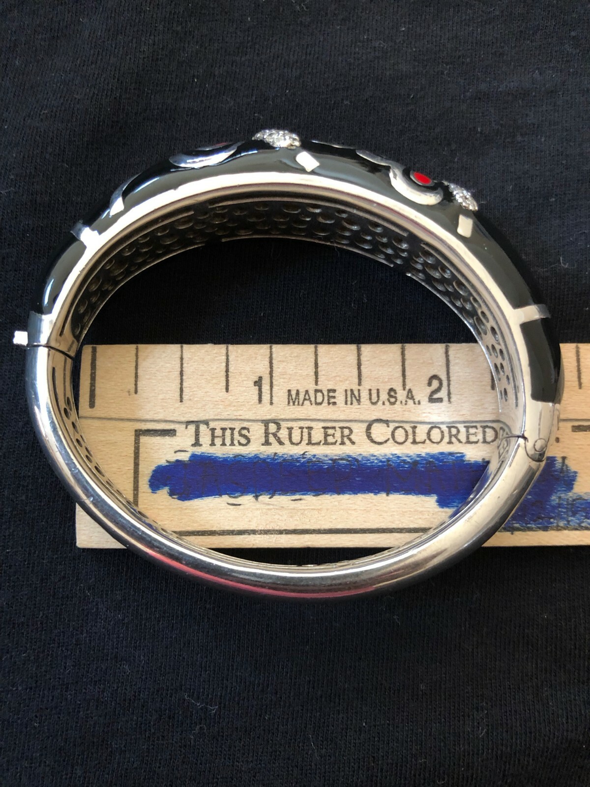 STERLING SILVER ENAMEL BANGLE - image 5