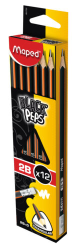 Maped Black Peps Bleistifte mit Radierer Gummi verpackt - HB, 2H, 2B - Bild 7 von 10
