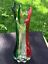 thumbnail 8  - Murano 14&#034; high glass Vase Sommerso Vintage Red Green Freeform Stretch Finger