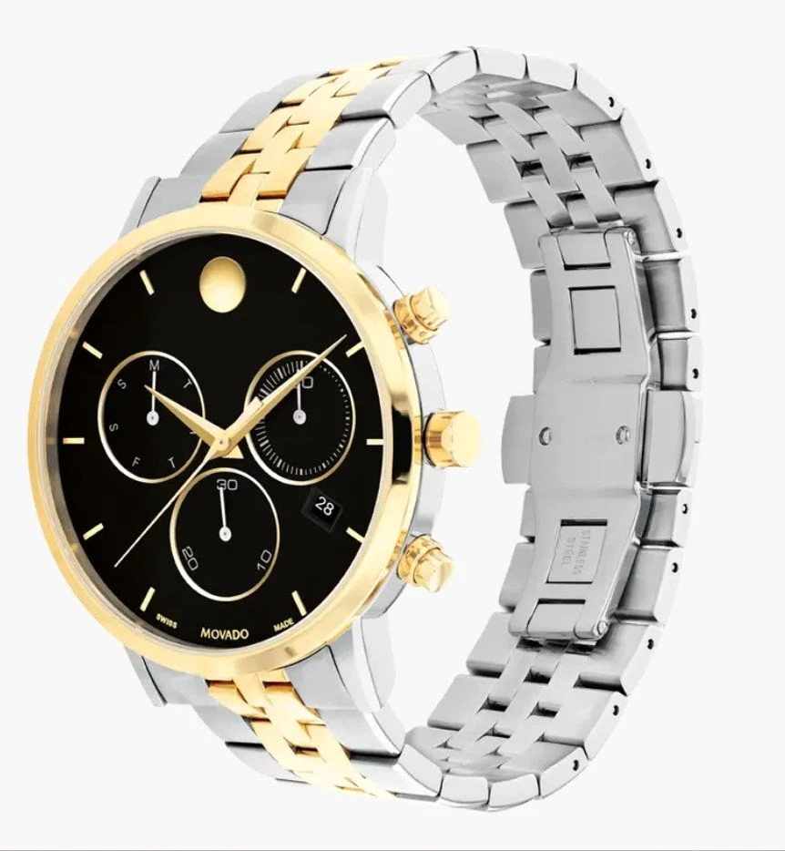 Movado Museum Classic Gold Tone Stainless Steel Black Dial Quartz Watch 0607777 - Image 2 of 4