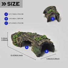 Aquarium Hollow Tree Tunnel Cave Ornament Fish Shrimp Reptile Hiding Shelter Fis