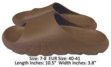 Mens Slip On Sport Slides EVA Foam Shoes Slippers Brown Shower Sandal Size 7-8