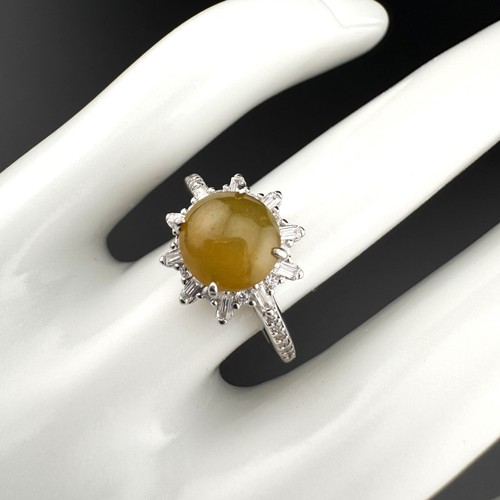 Adjustable Grade A Burma Jadeite Ring with S925 Sterling Silver 7.6mm Gemstone - Picture 12 of 15