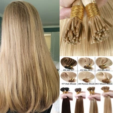100S-300S Stick I Tips Real Human Hair Extensions NANO Ring Pre Bonded Full Head
