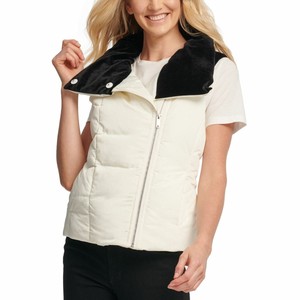 womens ivory puffer vest