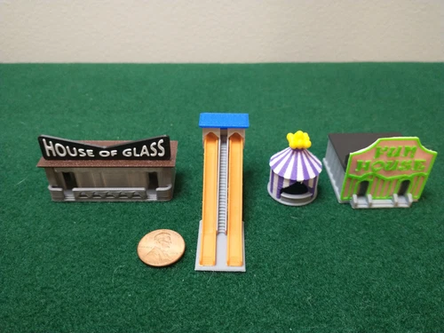 Carnival Booth Collection - 4 Booths - Set  #3 - Z Scale