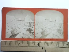 Mt. Washington Frozen Buildings at Summit Stereoview Antique c1880 Y20166