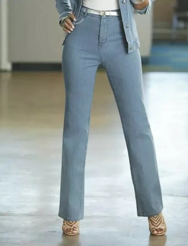 Pantaloni jeans Maxine Stonewash denim con borchie control taglia 14 di Ashro nuovi